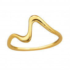 Wave Sterling Silver Gold Plated Ring
