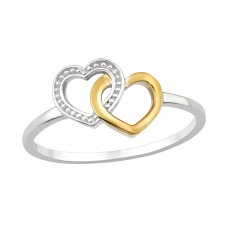 Double Heart Sterling Silver Ring