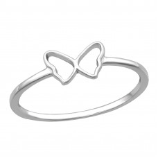 Butterfly Outline Sterling Silver Ring