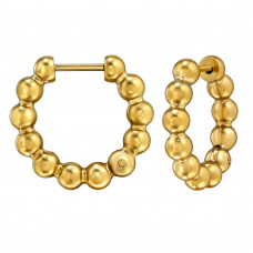 20mm Dots Stainless Steel Gold Color Huggie Hoops