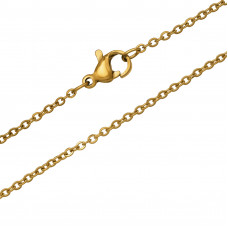 0.4mm Wire 1.6mm Thick Single Chain Stainless Steel Gold Color 45cm Necklace