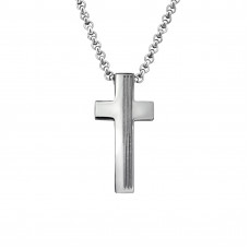 High Polish Surgical Steel Cross Necklace