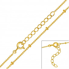 39cm Cable Sterling Silver Single Chain with 3cm Extension Included