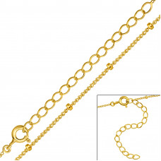 45cm Cable Sterling Silver Single Chain with 5cm Extension Included