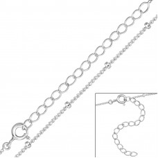 45cm Sterling Silver Single Chain with 5cm Extension Included