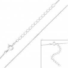 45cm Snake Chain Sterling Silver Single Chain with 5cm Extension Included