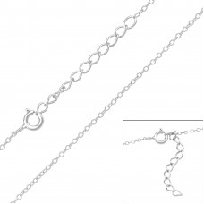 39cm Cable Chain Sterling Silver Single Chain with 3cm Extension Included