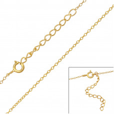 45cm Cable Sterling Silver Single Chain with 5cm Extension Included