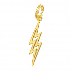 Silver Thunderbolt Charm with Split ring