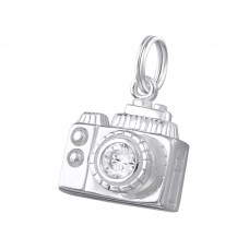 Silver Camera Charm with Split Ring