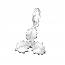 Silver Leaf Charm with Split Ring