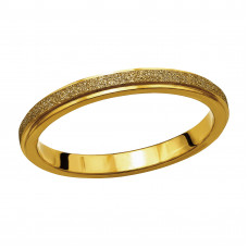 Stone Finish Plain Band Stainless Steel Gold Color Ring