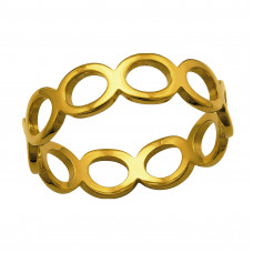 Oval Open Stainless Steel Gold Color Ring