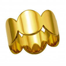 Connected Circles Stainless Steel Gold Color Ring