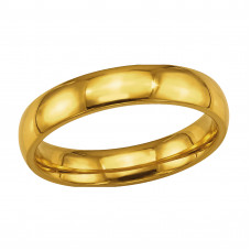 Classic Domed High Polish Stainless Steel Gold Color Ring