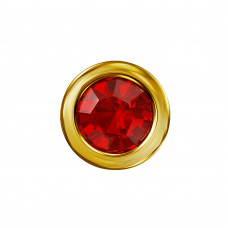 6mm Round Stainless Steel Gold Color Pendant with Cubic Zirconia