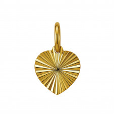 10mm Radiating Pattern Heart Stainless Steel Gold Color Pendant