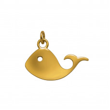 15x10mm Whale Stainless Steel Gold Color Pendant