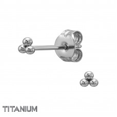 Three Connected Balls Titanium Ear Studs