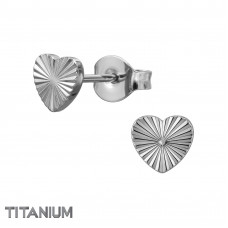 Sacred Heart Titanium Ear Studs
