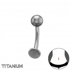 5mm Plain Ball on 1.6x10mm (14G) G23 Titanium Internal Threaded Barbell Belly Button Piercing with 5mm Disc