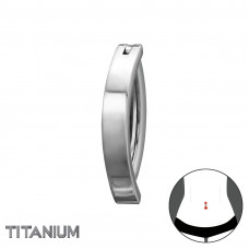 1.6x10mm (14G) G23 Titanium Hinged Curved Bar Belly Button Clicker Ring