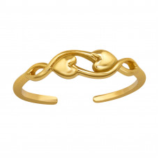 Silver Hearts Adjustable Toe Ring