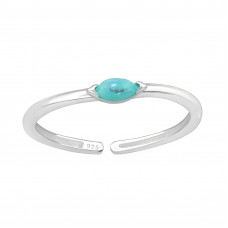 Marquise Shape Sterling Silver Adjustable Toe Ring with Imitation Opal